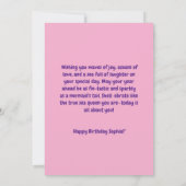 Onder het Zee Schattigee Zeemeermin Verjaardag Wen Kaart (Achterkant)