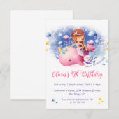 Onder het Zee, Schattigee zeemeerminverjaardag Kaart (Voorkant / Achterkant)