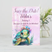 Onder het Zee, schildpad 2e verjaardag, Save The Date (Staand voorkant)