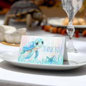 Onder het zee schildpad blauw baby shower dank u