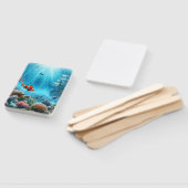 Onder het zee, schildpad, koraal, schip, clownvis handwaaier (Niet-gemonteerd)