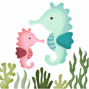 Onder het Zee Seapaarden Baby shower Cake Topper Staand Fotobeeldje