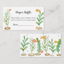 Onder het Zee Shark Baby shower Luier Raffle Kaart