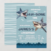 Onder het Zee Shark JawSome Time Birthday Kaart (Voorkant / Achterkant)