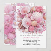 Onder het Zee Shell Celebration Girl Baby shower Kaart (Voorkant / Achterkant)