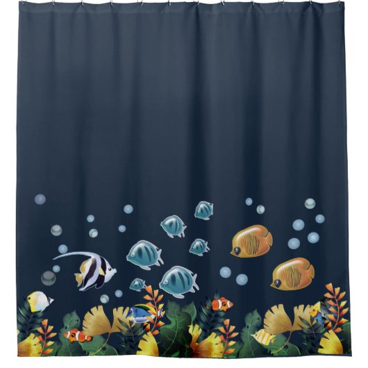 Onder het Zee Shower Curtain Douchegordijn (Voorkant)
