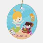 Onder het Zee Smermaid kerstversiering Keramisch Ornament (Links)