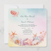 Onder het Zee Soft Pastel Wedding Kaart (Voorkant)