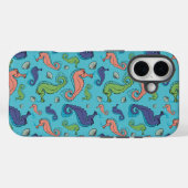 Onder het Zee - Speelse zeepaardje en Shell Patter Case-Mate iPhone Case (Achterkant (horizontaal))