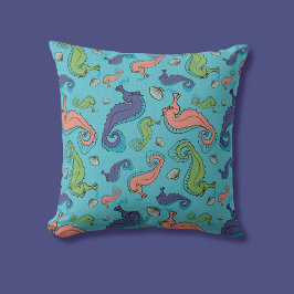 Onder het Zee - Speelse zeepaardje en Shell Patter Kussen