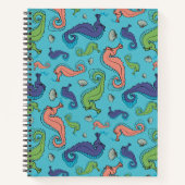 Onder het Zee - Speelse zeepaardje en Shell Patter Notitieboek (Voorkant)