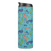 Onder het Zee - Speelse zeepaardje en Shell Patter Thermosbeker (Geroteerd rechts)