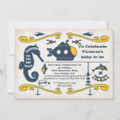 Onder het Zee Ticket Nautisch Baby shower Kaart (Voorkant)