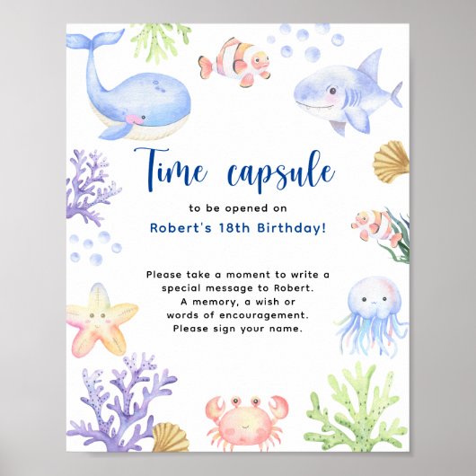 Onder het zee Time Capsule 1e verjaardag Poster (Voorkant)