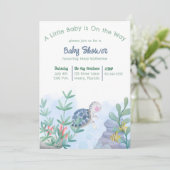 Onder het Zee Turtle Baby shower Kaart (Staand voorkant)