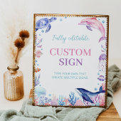 Onder het Zee Turtle Birthday Custom Table Sign Poster