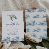 Onder het Zee Turtle Verjaardagsuitnodiging Kaart