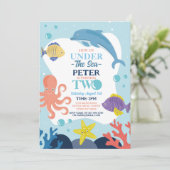 Onder het Zee Two Ocean Dolphin Octopus 2nd Kaart (Staand voorkant)
