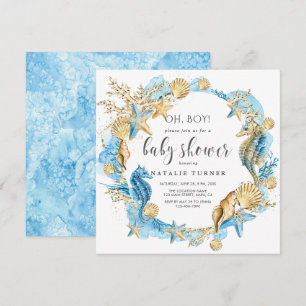 Onder het Zee Uitnodiging tot Baby shower van Oh