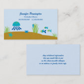 Onder het zee vallen kinderen die visitekaartje be contactkaartje (Voorkant / Achterkant)