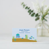 Onder het zee vallen kinderen die visitekaartje be contactkaartje (Staand voorkant)