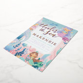 Onder het Zee Verjaardag Zeemeermin Folie Uitnodiging (Gedraaid)