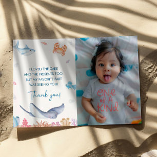 Onder het Zee verjaardagsfeestje bedankje Kaart