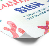 Onder het Zee verjaardagsfeesttafelteken Poster (Hoek)