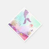 Onder het Zee Verjaardagspapier servet Zeemeermin  (Hoek)