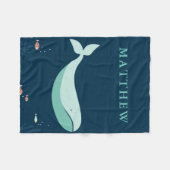 Onder het Zee walvis Baby/Kinder ketel Fleece Deken (Voorkant (Horizontaal))