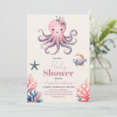 Onder het Zee Waterverf Baby shower Kaart (Staand voorkant)