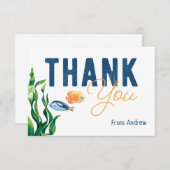 Onder het Zee Waterverf Dank U Platte Kaart (Voorkant / Achterkant)