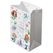 Onder het Zee Waterverf Zeemeermin Verjaardagsfees Medium Cadeauzakje (Voorkant Gekanteld)