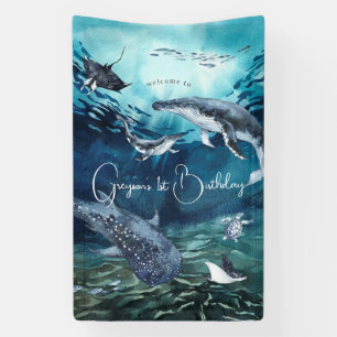 Onder het Zee   Welkom Ocean Birthday Spandoek