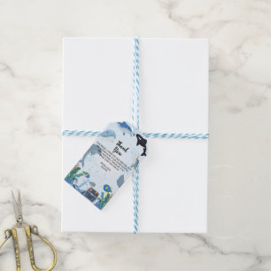 Onder het Zee Wereld Verjaardag Dank u Gift Label Cadeaulabel