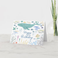 Onder het Zee Whale Happy Birthday