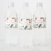 Onder het Zee Whale Shark Zee Life 1st Birthday Waterfles Etiket (Flessen)