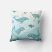 Onder het Zee Whales & Fish Kussen (Achterkant)