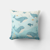 Onder het Zee Whales & Fish Kussen (Voorkant)