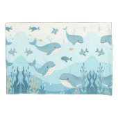 Onder het Zee Whales & Fish Kussensloop (Voorkant)