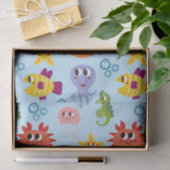Onder het Zee Whimsical Schattige Creatures Birthd Tissuepapier (Geschenk)