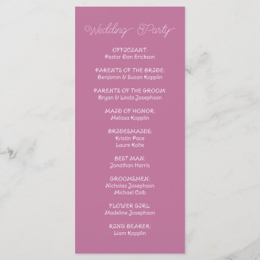 Onder het Zee Whimsical Waterverf Beach Bruiloft Programma (Achterkant)