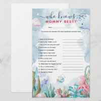 Onder het Zee 'Wie kent het beste Baby shower van