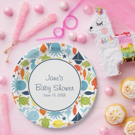 Onder het Zee, Zee Creatures, Nautical Custom Papieren Bordje (Feest)