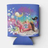 Onder het Zee Zeemeermin Oceaan Paarse Turquoise Blikjeskoeler (Achterkant)