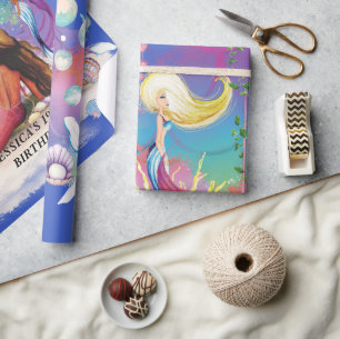 Onder het Zee Zeemeermin Oceaan Paarse Turquoise Cadeaupapier