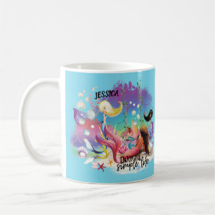 Onder het Zee Zeemeermin Oceaan Paarse Turquoise Koffiemok