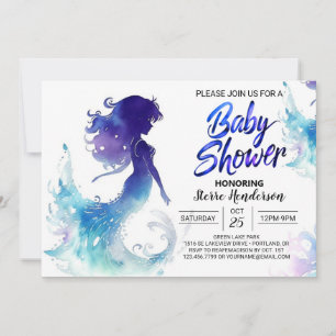 Onder het Zee Zeemeermin Soiree Baby shower Kaart