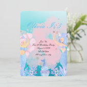 Onder het zee Zeemeermin Verjaardag Kaart (Staand voorkant)