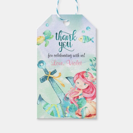 Onder het Zee Zeemeermin Verjaardagsgunst Cadeaulabel (Voorkant)